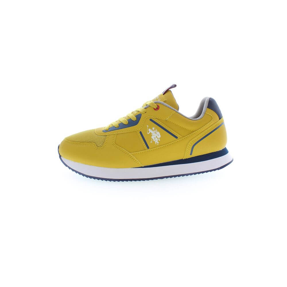U.S. POLO ASSN. Yellow Polyester Men Sneaker showcasing contrast details and iconic logo