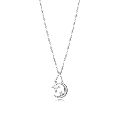 VICEROY JEWELS Mod. 13011C000-30 silver necklace with star and moon pendant, quartz analog, elegant design, in official box