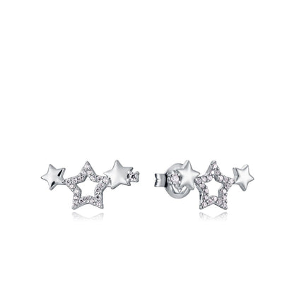 VICEROY JEWELS Mod. 13074E000-30 star-shaped silver earrings for ladies, quartz chronograph, 10 ATM water resistance, in official box.