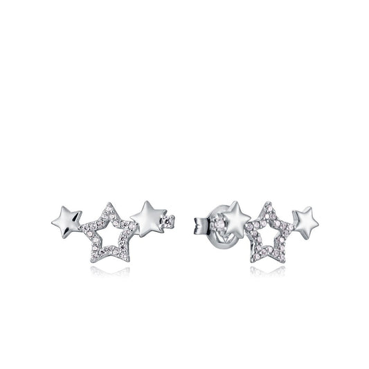 VICEROY JEWELS Mod. 13074E000-30 star-shaped silver earrings for ladies, quartz chronograph, 10 ATM water resistance, in official box.