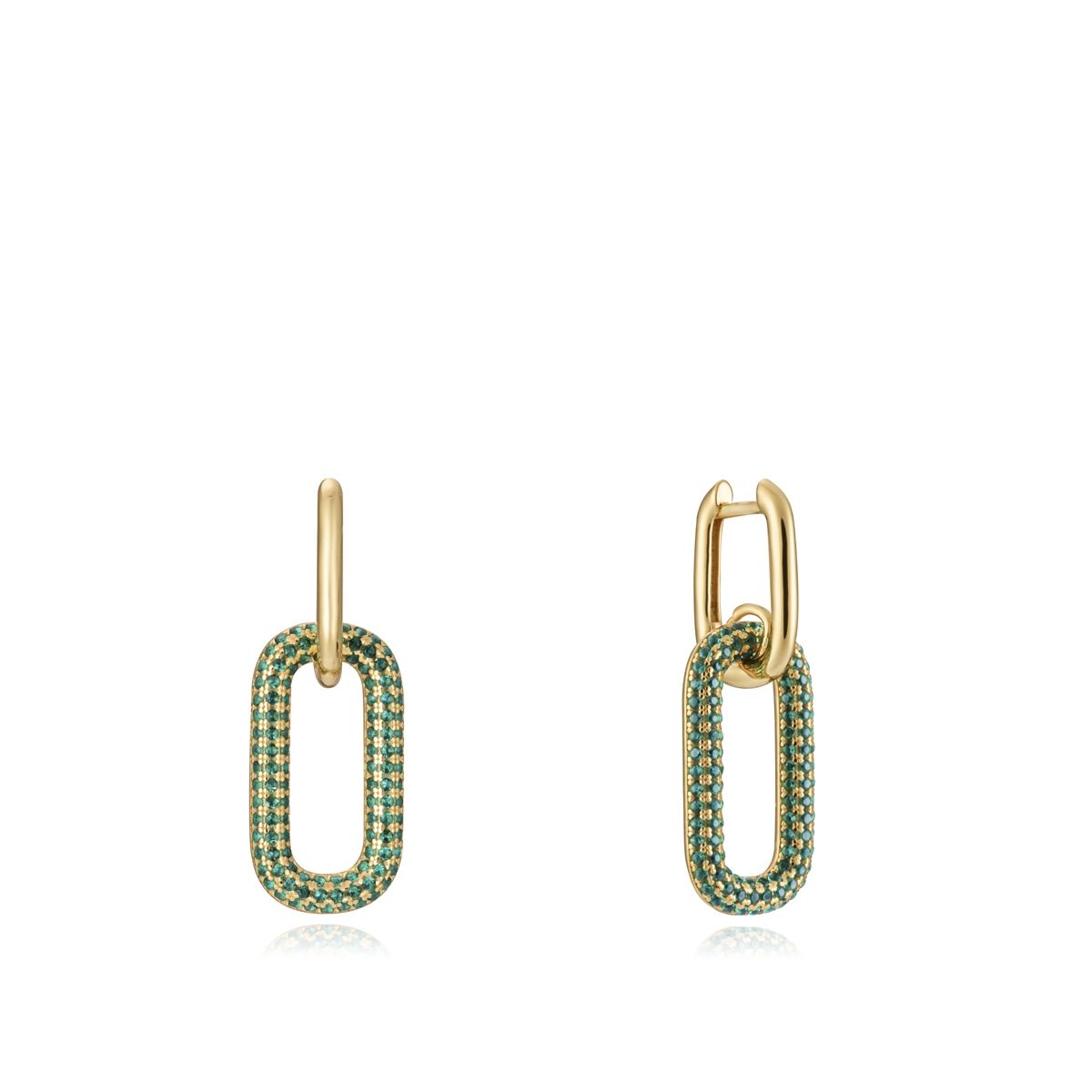 Elegant gold earrings with green stone accents, VICEROY JEWELS Mod. 13078E100-32, perfect for ladies, in official packaging.