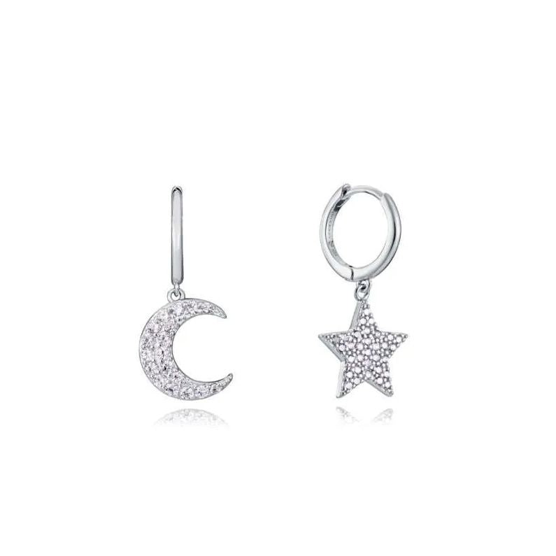 VICEROY JEWELS Mod. 13104E000-30 silver earrings, featuring moon and star design, quartz movement, 5 ATM water resistance, 34mm case