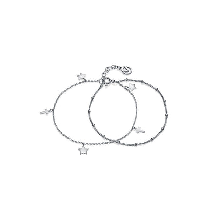 VICEROY JEWELS Mod. 4089P000-00 ladies silver bracelet with quartz movement and chronograph, featuring delicate star and cross charms.