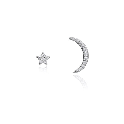 VICEROY JEWELS Mod. 71061E000-30 star and moon silver earrings for ladies, 925° silver, quartz analog.