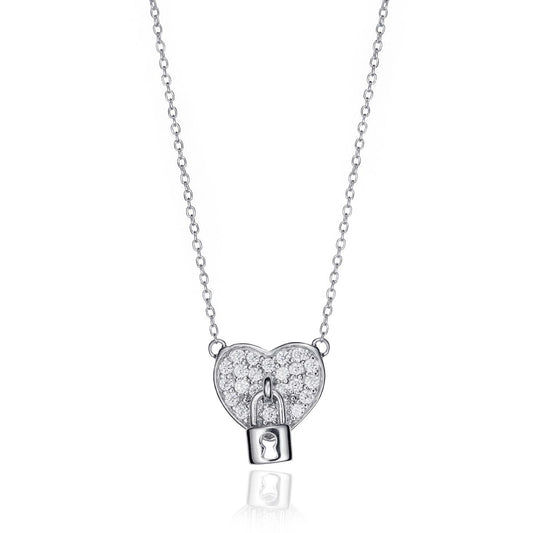 VICEROY JEWELS Mod. 71062C000-30 silver necklace with heart-shaped pendant and lock design for ladies, quartz analog, min dial