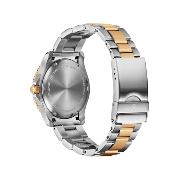 Back view of VICTORINOX WATCHES Mod. V241612 with silver and gold bracelet design.