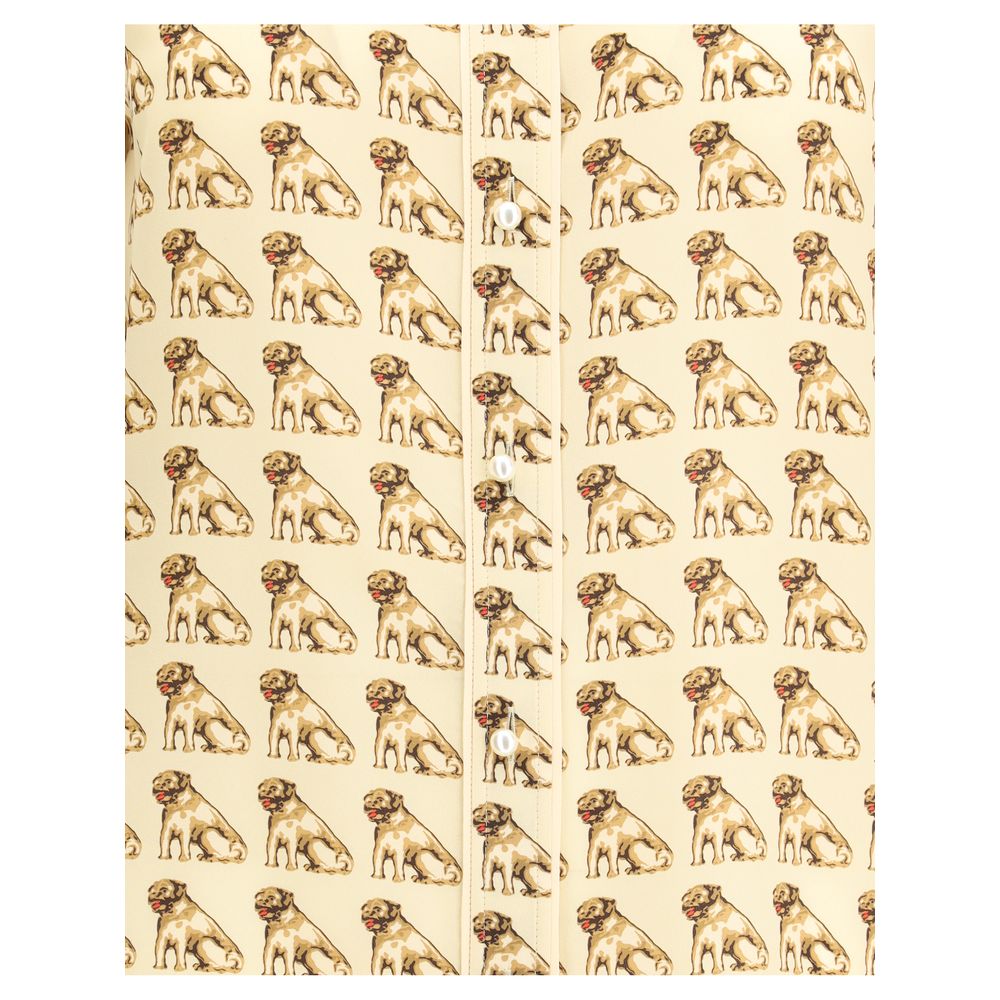 Valentino Beige Silk Pattern Shirt