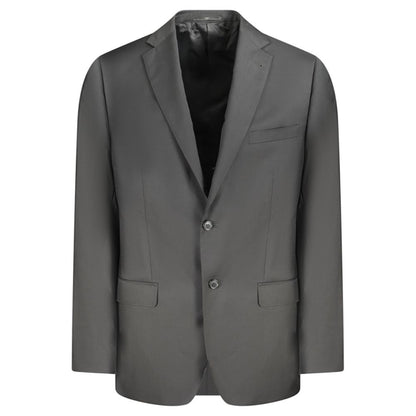 Valentino Black Wool Men Jacket with classic tailoring and modern design featuring internal and external pockets for essentials.