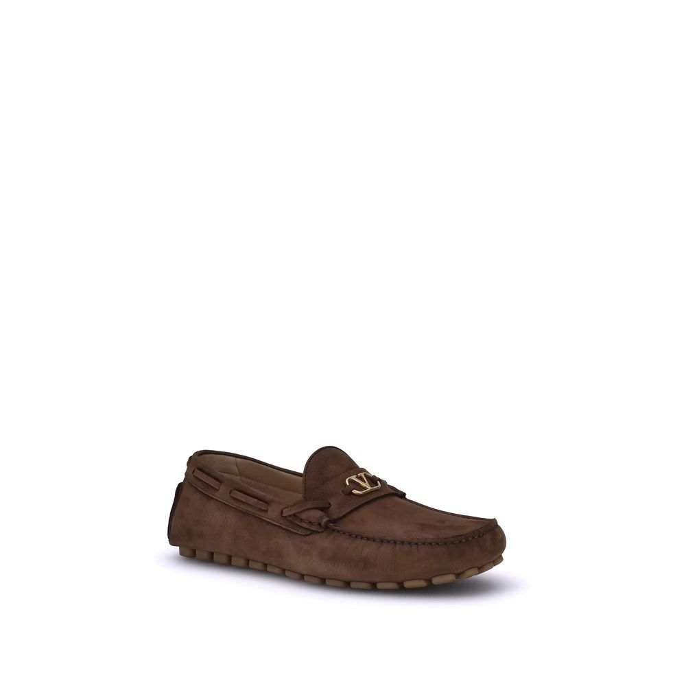 Valentino Garavani Brown Rubber Slip-On Loafers