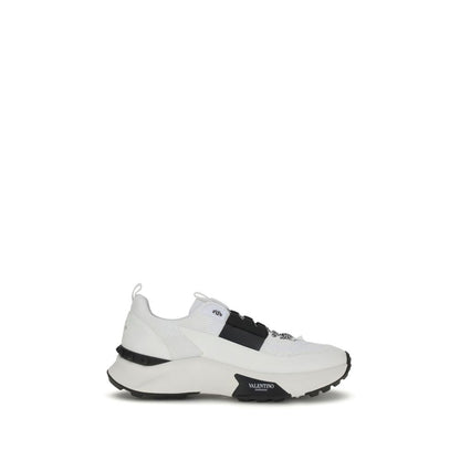 Valentino Garavani White Calf Leather Bos Taurus Athletic Sneakers