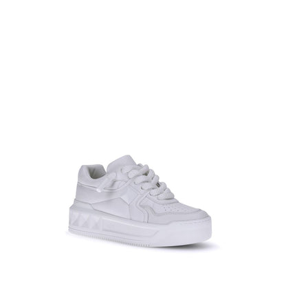 Valentino Garavani White Calf Leather Bos Taurus Chunky Sneakers
