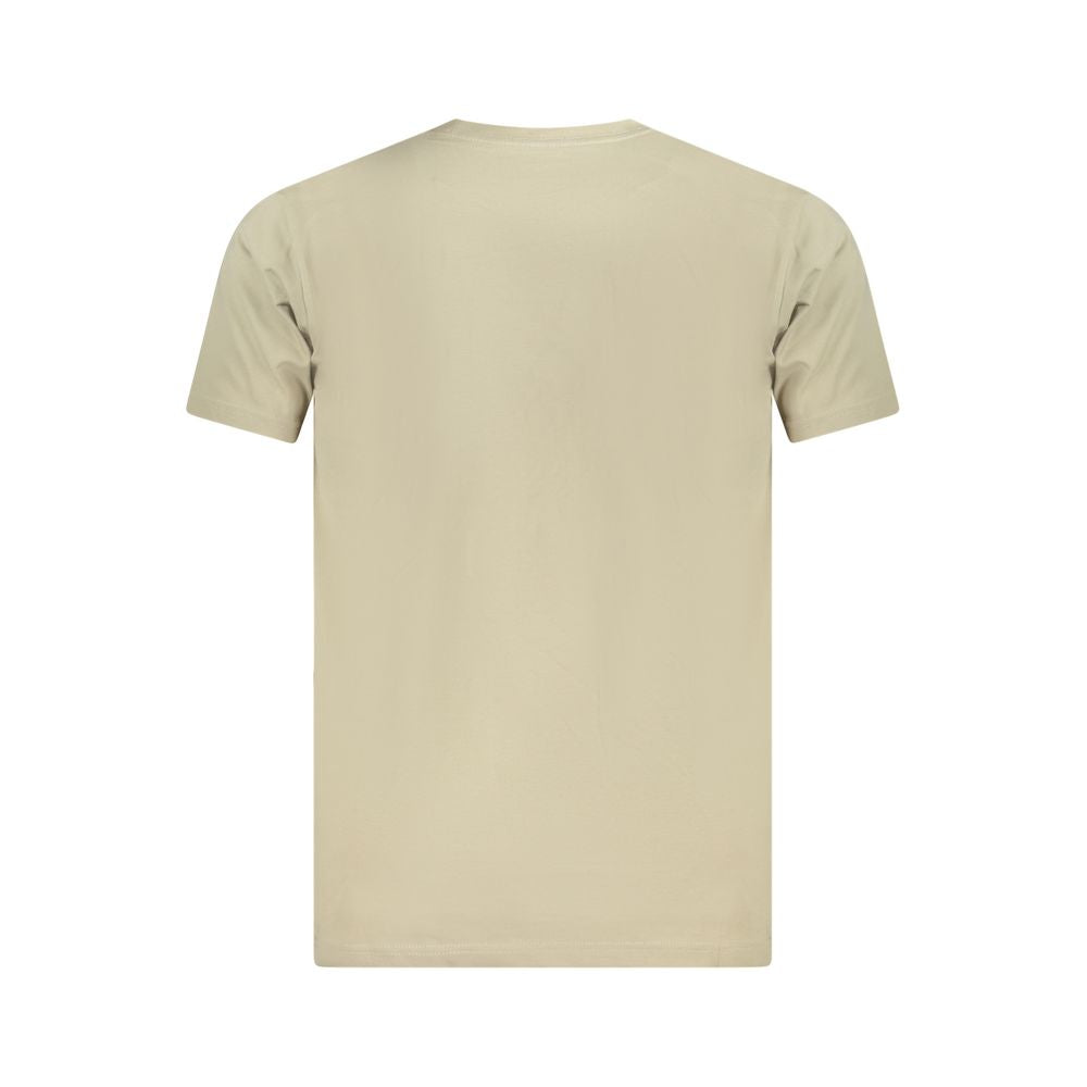 Rear view of Vans Beige Cotton Men T-Shirt showcasing soft fabric and classic design.