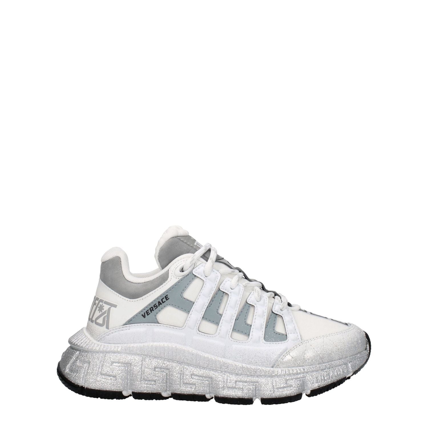 Versace White Fabric Athletic Sneakers