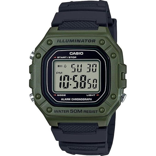 ?CASIO TIMELESS COLLECTION Mod. SPORT ILLUMINATOR WR 50M. ALARM. CHRONOGRAPH - ARMY GREEN