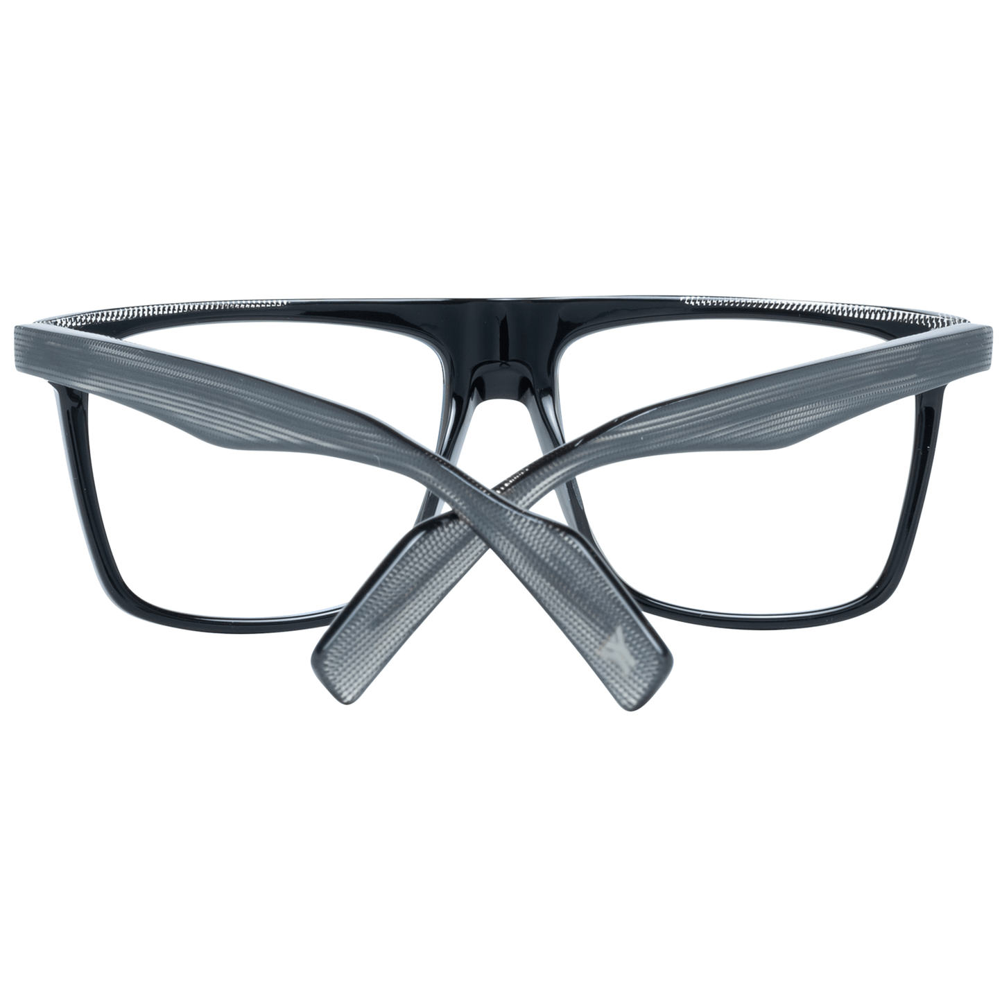 Yohji Yamamoto Black Plastic Glasses (Frames) with blue-filter, full-rim square lenses, displaying front view of black plastic frame.